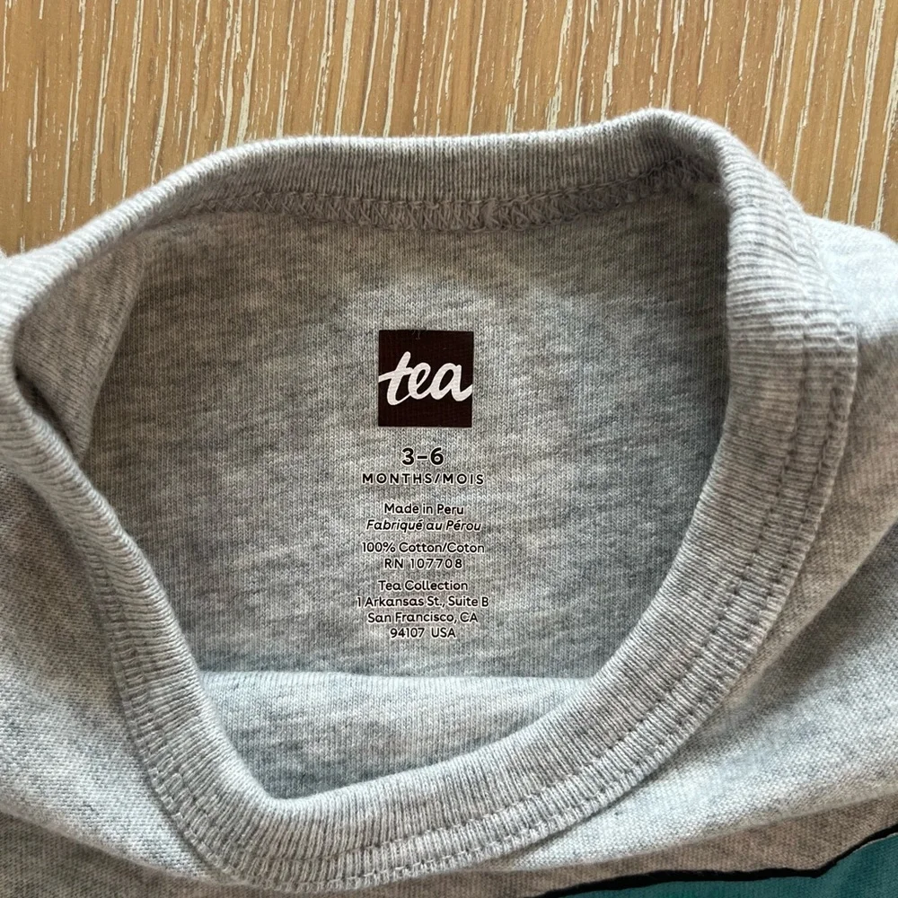 Tea Collection NWT Whale Gray And Blue Short Sleeve T-Shirt Size 3-6 Months